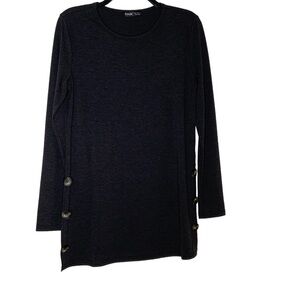Shein dark grey long sleeve top with Side buttons. Size M